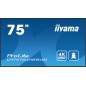 iiyama LH7575UHS-B1AG visualizzatore di messaggi Pannello piatto per segnaletica digitale 190,5 cm (75") LCD Wi-Fi 500 cd/m² 4K