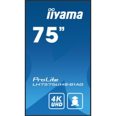 iiyama LH7575UHS-B1AG visualizzatore di messaggi Pannello piatto per segnaletica digitale 190,5 cm (75") LCD Wi-Fi 500 cd/m² 4K