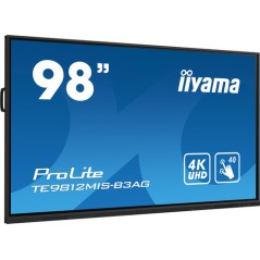 iiyama TE9812MIS-B3AG visualizzatore di messaggi Design chiosco 2,49 m (98") LCD Wi-Fi 400 cd/m² 4K Ultra HD Nero Touch screen 