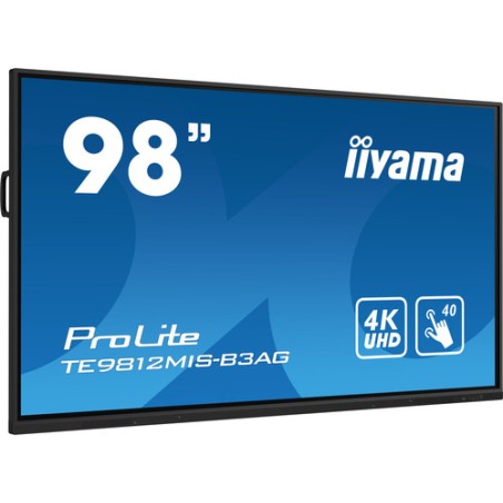 iiyama TE9812MIS-B3AG visualizzatore di messaggi Design chiosco 2,49 m (98") LCD Wi-Fi 400 cd/m² 4K Ultra HD Nero Touch screen 