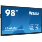 iiyama TE9812MIS-B3AG visualizzatore di messaggi Design chiosco 2,49 m (98") LCD Wi-Fi 400 cd/m² 4K Ultra HD Nero Touch screen 
