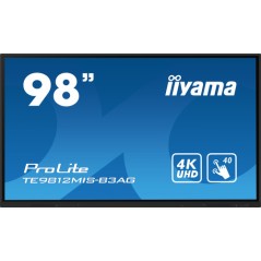 iiyama TE9812MIS-B3AG visualizzatore di messaggi Design chiosco 2,49 m (98") LCD Wi-Fi 400 cd/m² 4K Ultra HD Nero Touch screen 