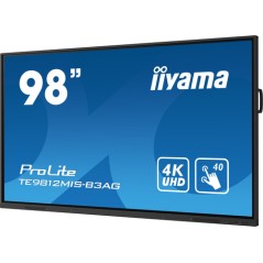 iiyama TE9812MIS-B3AG visualizzatore di messaggi Design chiosco 2,49 m (98") LCD Wi-Fi 400 cd/m² 4K Ultra HD Nero Touch screen 