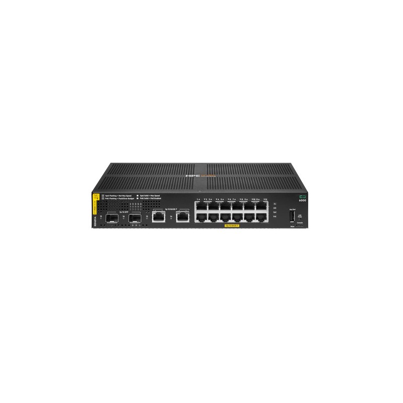 HPE Aruba Networking CX 6000 12G Class4 PoE 2G/2SFP 139W Switch