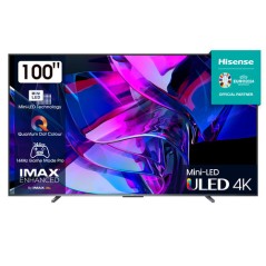 Hisense U7KQ TV Mini-LED ULED 4K Ultra HD 100” 100U7KQ, Smart TV VIDAA U7, QLED Display 144Hz, Wifi, Retroilluminazione Mini-L