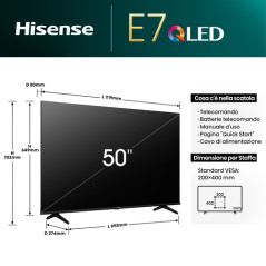 HISENSE SMART TV QLED DLED 4K ULTRA HD 50 BLACK