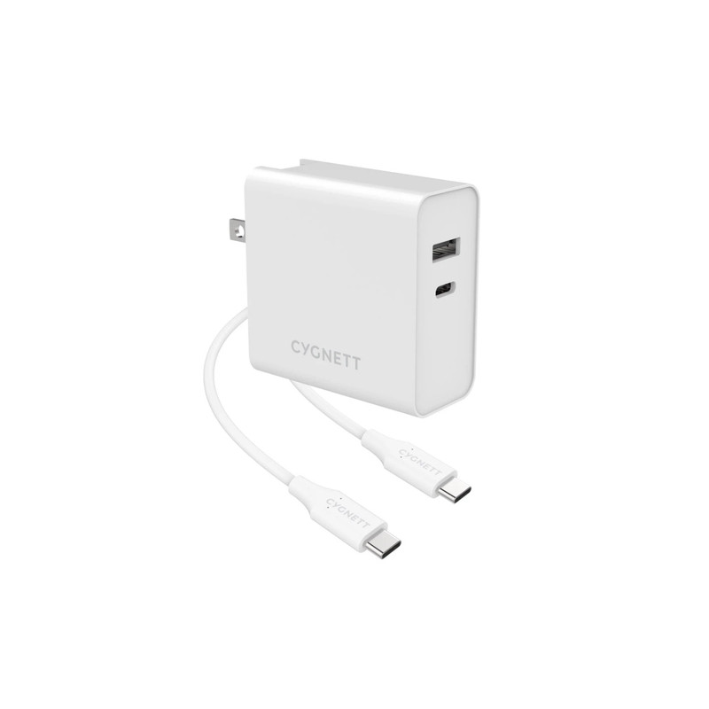 CARICATORE 60WATT 2P USB-C/USBA ADA TTATORI VIAGGIO(UK/USA/EU) CYGNETT