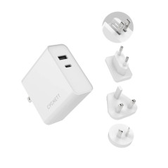 CARICATORE 60WATT 2P USB-C/USBA ADA TTATORI VIAGGIO(UK/USA/EU) CYGNETT