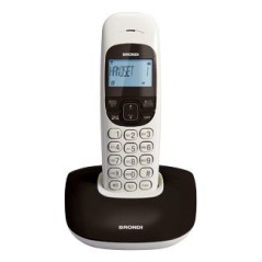 TELEFONO CORDLESS BRONDI NICE BICOLORE NERO/BIAN RUBRICA/ID CALL