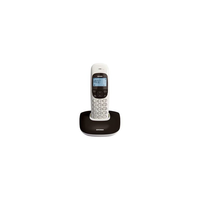 TELEFONO CORDLESS BRONDI NICE BICOLORE NERO/BIAN RUBRICA/ID CALL