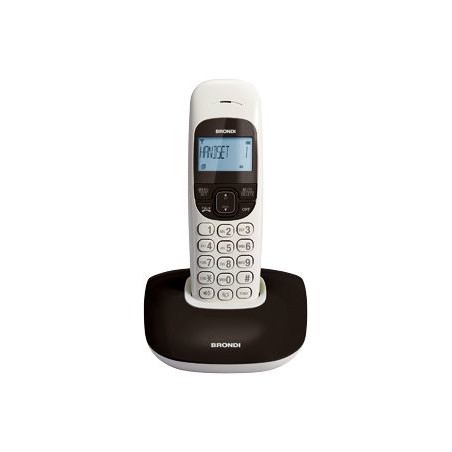 TELEFONO CORDLESS BRONDI NICE BICOLORE NERO/BIAN RUBRICA/ID CALL