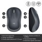 MOUSE M185 LOG CORDLESS GREY/NERO LOGITECH USB NANO RECEIVER