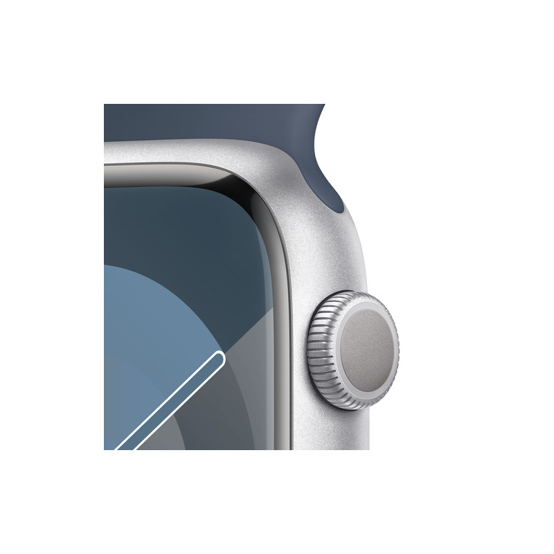 WATCH 9 45MM GPS ALLUMIN. SILVER BLU TEMPESTA SPORT M/L