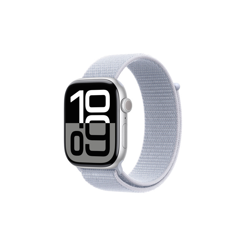 WATCH 10 46MM GPS ALLUMIN.SILVER CINT. SPORT LOOP BLU NUVOLA