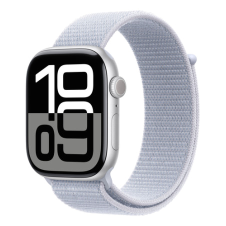 WATCH 10 46MM GPS ALLUMIN.SILVER CINT. SPORT LOOP BLU NUVOLA