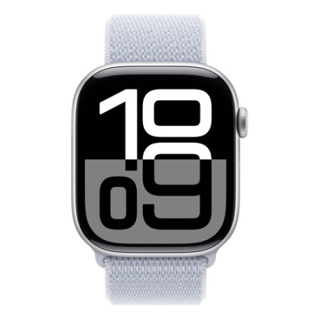 WATCH 10 46MM GPS ALLUMIN.SILVER CINT. SPORT LOOP BLU NUVOLA